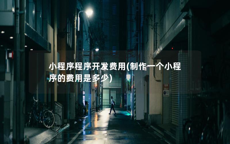 小程序程序開發(fā)費(fèi)用(制作一個(gè)小程序的費(fèi)用是多少)