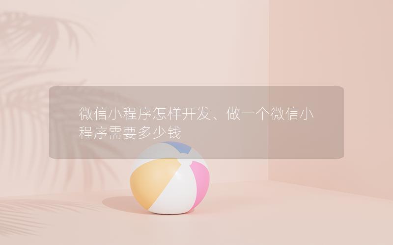 微信小程序怎樣開發(fā)、做一個(gè)微信小程序需要多少錢