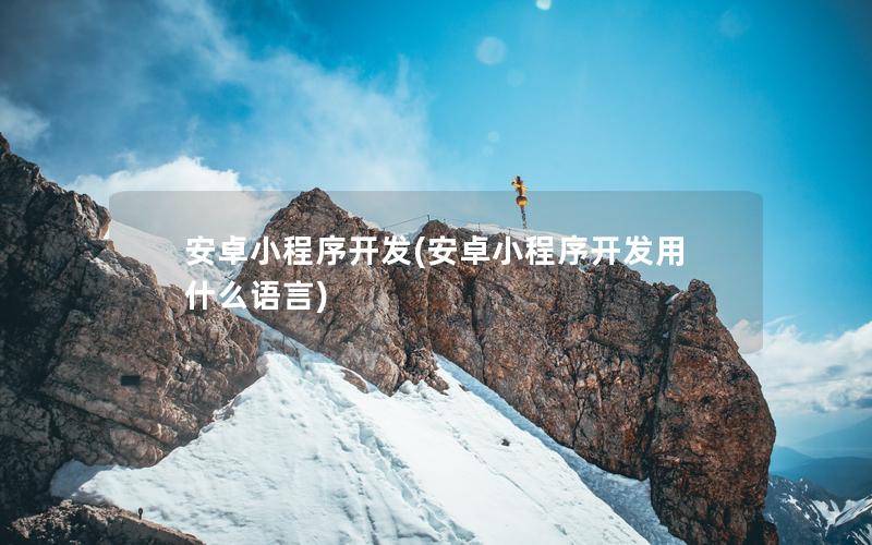 安卓小程序開發(fā)(安卓小程序開發(fā)用什么語言)