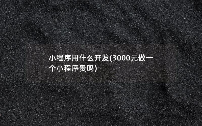 小程序用什么開發(fā)(3000元做一個(gè)小程序貴嗎)