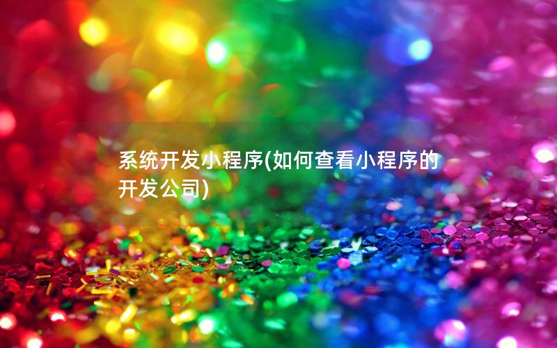 系統(tǒng)開發(fā)小程序(如何查看小程序的開發(fā)公司)