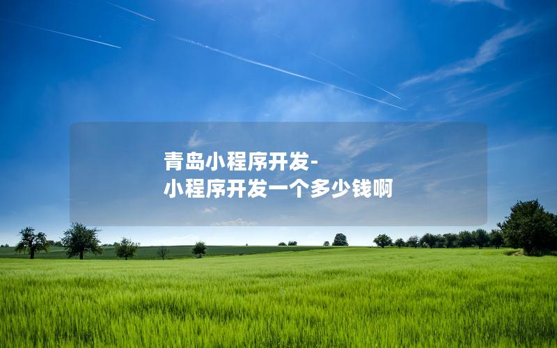 青島小程序開發(fā)-小程序開發(fā)一個多少錢啊